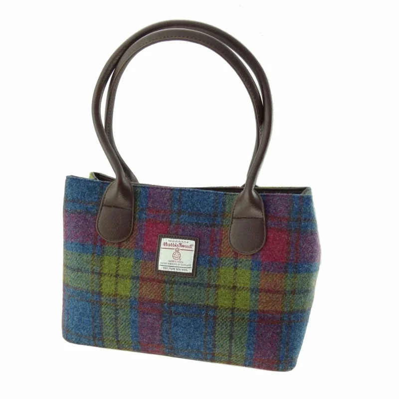 women s harris tweed cassley handbag multi color tartan