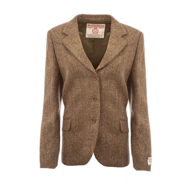 women s harris tweed rona jacket brown herringbone