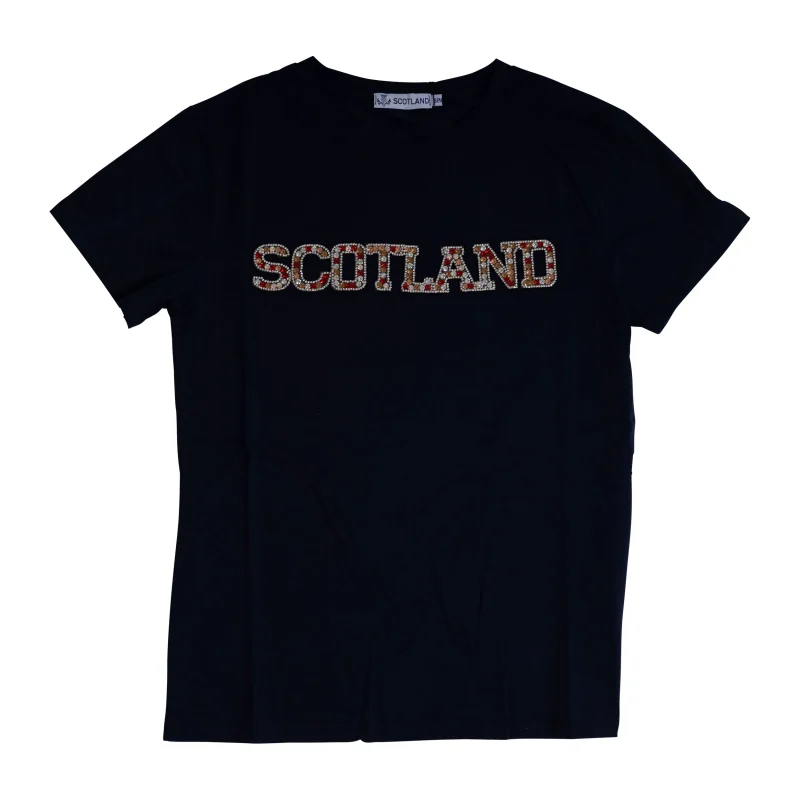 women s navy scotland diamante t shirt