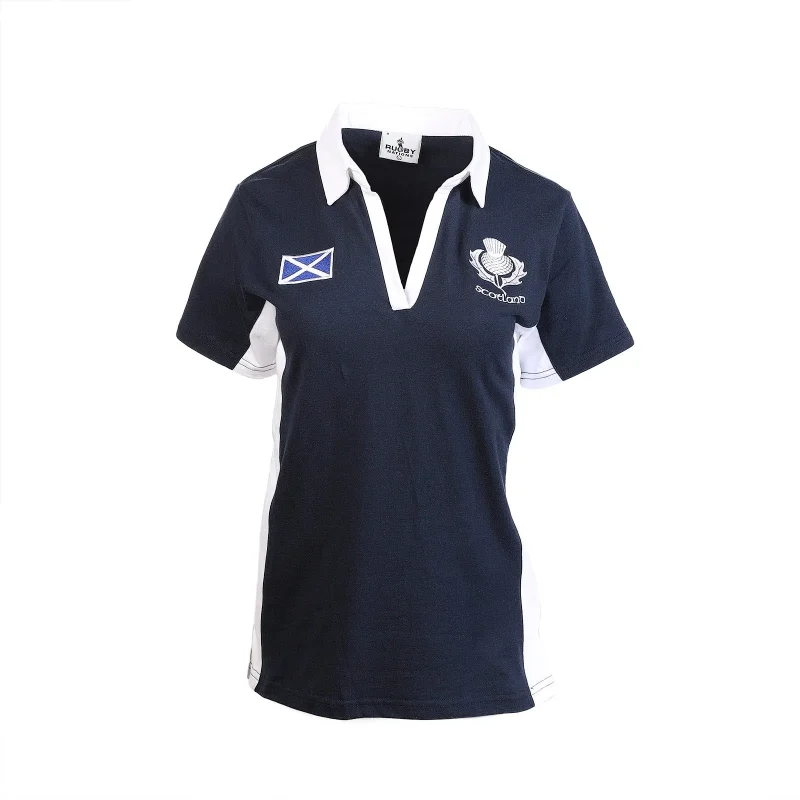 women s short sleeve contrast scotland rugby shirt