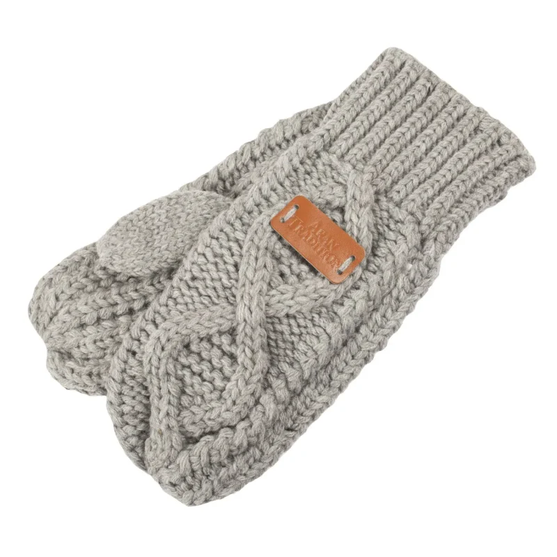 women s silver cable knit mittens aran traditions