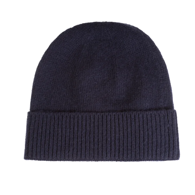 women s soft lambswool beanie navy blue scaled