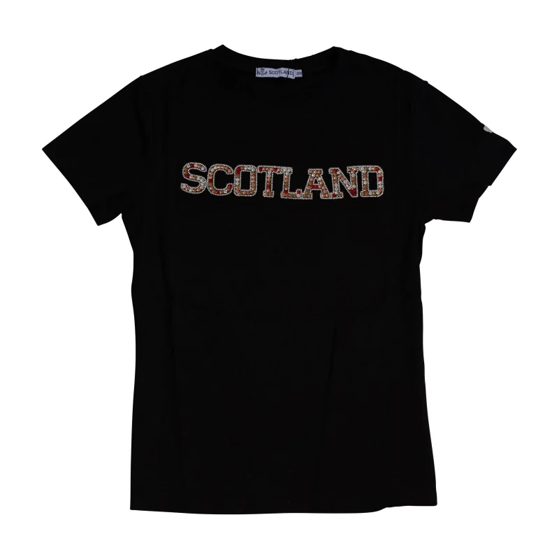 women s sparkle scotland black t shirt