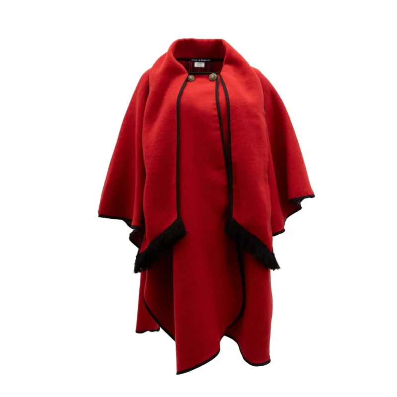 womens wool reversible cape red royal stewart plaid