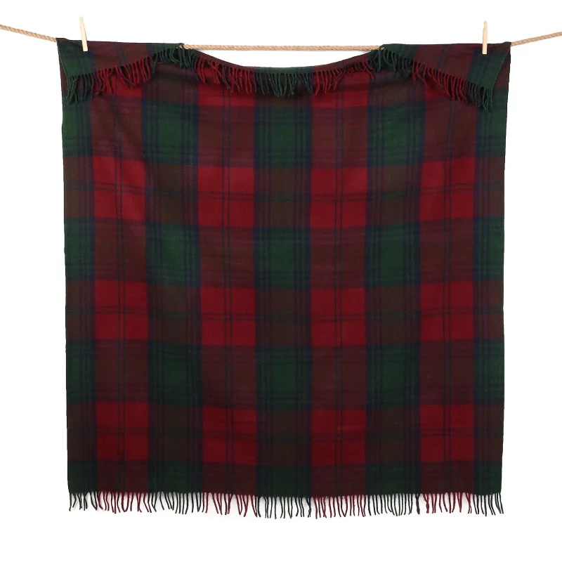 wool blend tartan throw blanket lindsay