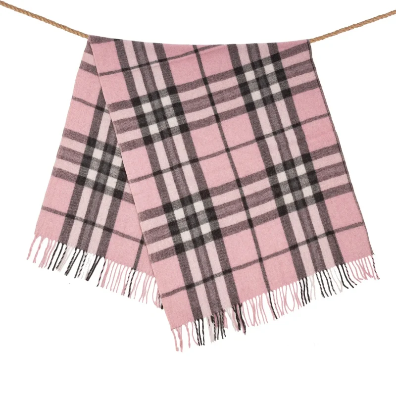 wool tartan knee blanket thomson pink