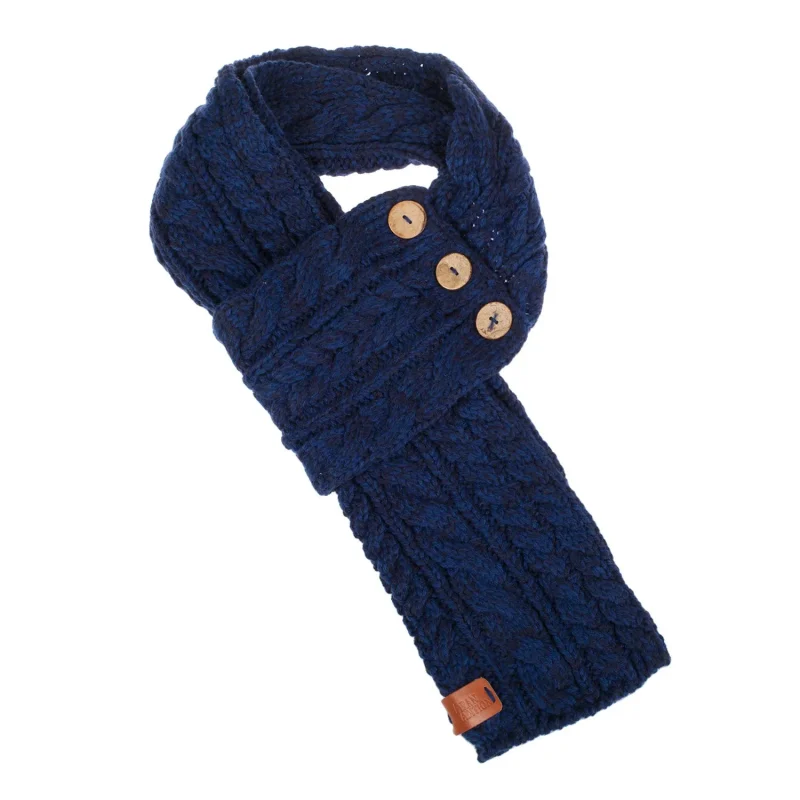 wrap scarf with button cable design