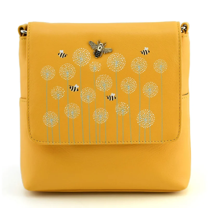 yellow moonflower crossbody bag