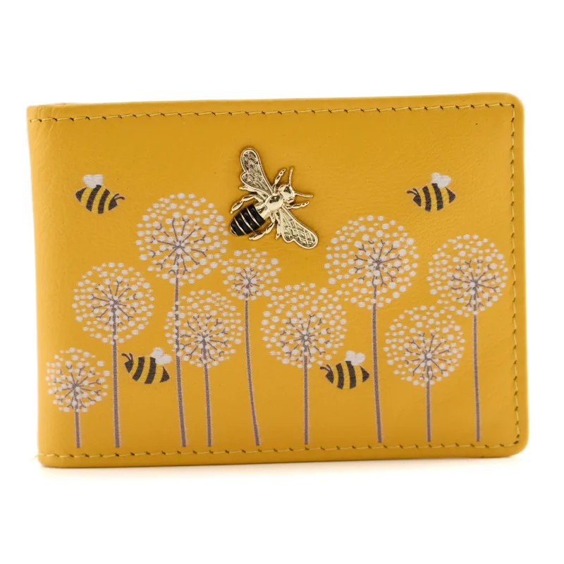 yellow moonflower id card wallet