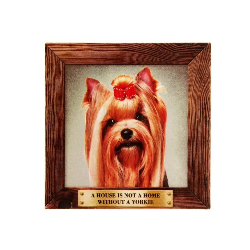 yorkie magnet with bow big pet decor